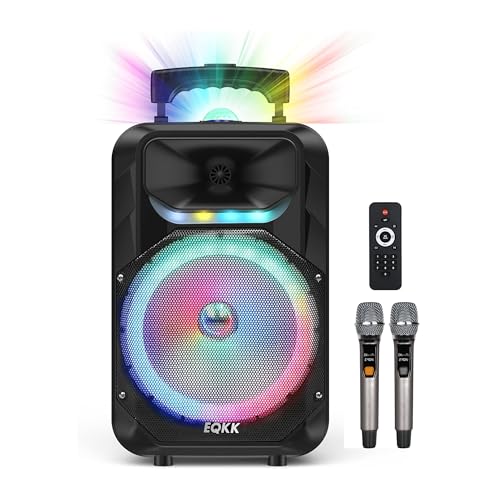 Wireless Karaoke Machine with Microphones and Lights