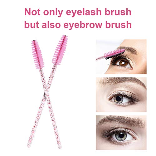 Image of CHEFBEE 100PCS Disposable Eyelash Spoolies Brush with Container, Light Pink