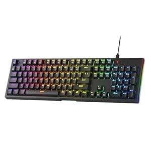 Redragon K670 RGB Backlit Gaming Keyboard, 104 Keys Hot-Swap Mechanical Keyboard, Upgraded Socket, Quiet Linear Red Switch