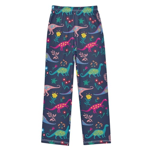 Dinosaur Colorful Animals Boys Pants for Kids Jogger Pants with Pockets S-XL