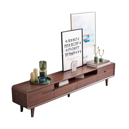 Meuble TV en Bois Massif haut de gamme avec rangements ouverts