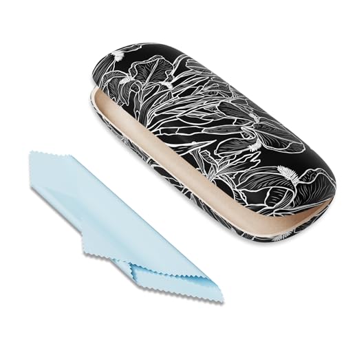 Image of Eyeglasses Case, Portable Hard Shell Protective Case for Glasses, Eyeglass Holder Box for Women with Cleaning Cloth