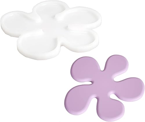 Bandeja de posavasos de hormigón de flores lindas Molde de silicona Jesmonite resina epoxi molde de plato de joyería Inicio Plato de cena