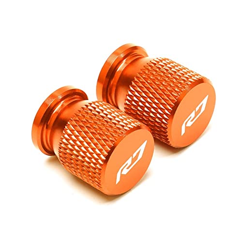 YIJIEBAO Passend for Yamaha YZFR7 YZF R7 YZF-R7 2021 2022 2023- Motorrad CNC Aluminium Zubehör Rad Reifen Ventilkappenabdeckung(Orange)
