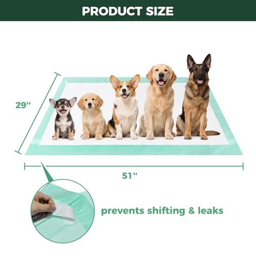 Image of FXW XXL Puppy Pee Pads, 5 Layer Super Absorbent & Leak Proof-Thickened | 51 inch x 29 inch, 20 Count, Fits FXW Metal Playpen, Pen Not Included