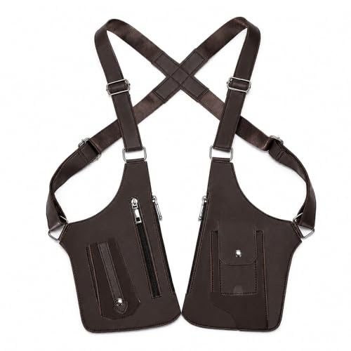 Bandoleras hombre tipo pistolera hombro ajustable con bolsillos para teléfono, cartera y llaves