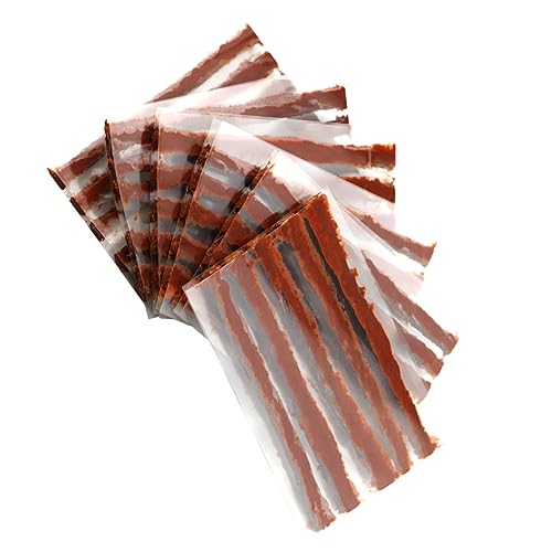 Zerodeko 30Pcs Motorcycle Car Tire Puncture Repair Strips Quick Tubeless Tire Sealant Repair Kit for Bicycle Scooter Motorbike and Car Heavy Duty Brown Strips