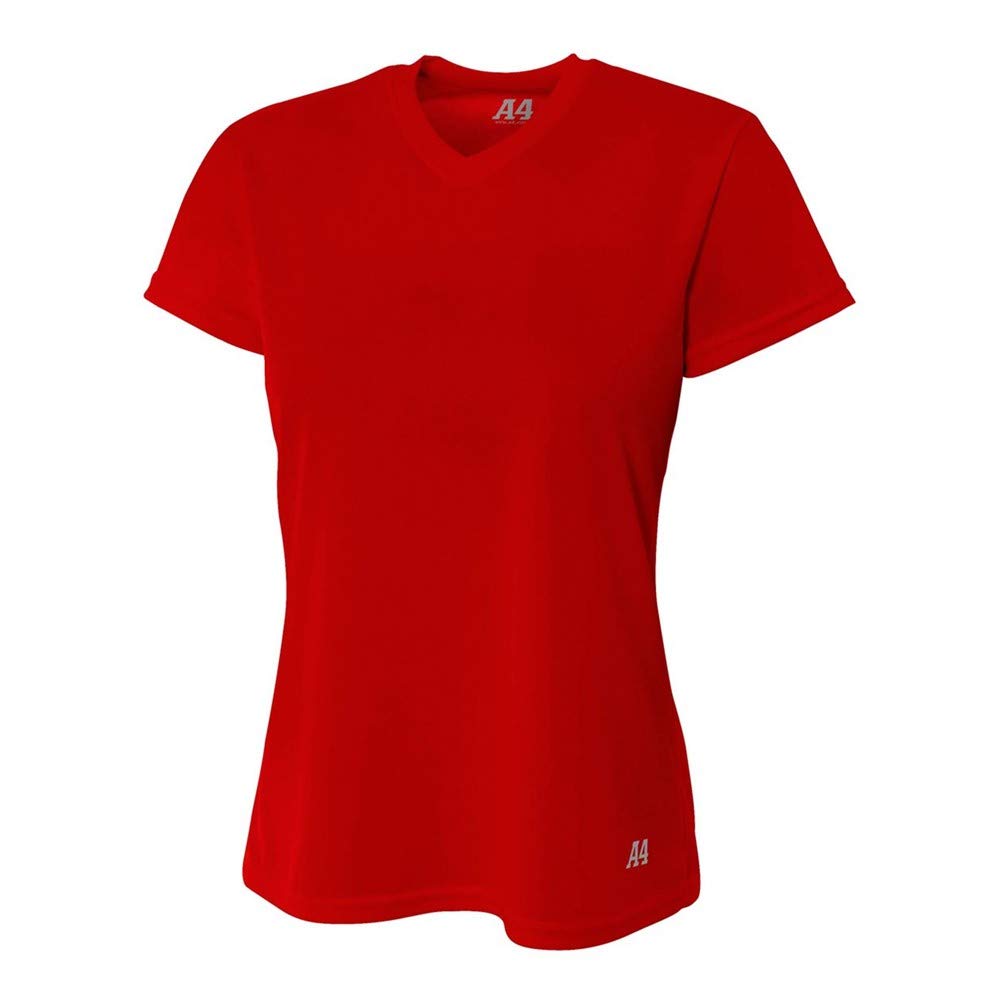 A4 Sportswear Ladies Large Scarlet Birdseye Mesh Tee