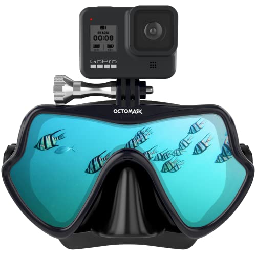 Octomask - Frameless Dive Mask W/Mount For All Gopro Hero Cameras For Scuba Diving, Snorkeling, Freediving (Black) #TOP7