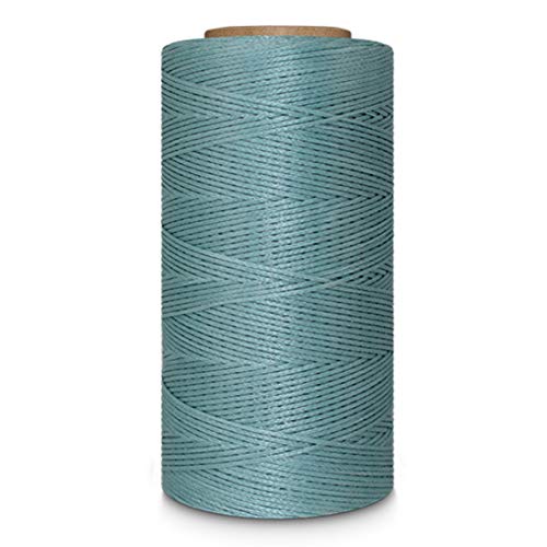 Leather Sewing Thread Stitching String - DIY Craft Flat Waxed Cord 284 Yards (Green)