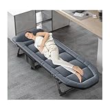 HUFIREHU Klappbett Feldbett GäStebett Klappbar Feldbett Klappbar Campingbett Karpfenliege Camping Matratze Wandklappbett Geeignet FüR BüRoarbeit Und Nickerchen(Blue-Gray,190 * 65cm)