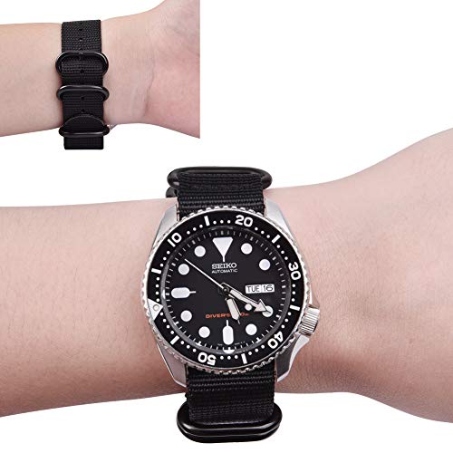 Ritche Christmas Stocking Stuffers 20Mm Black Military Ballistic Nylon Strap With Black Heavy Buckle Compatible With Timex Weekender Watch Band #TOP2