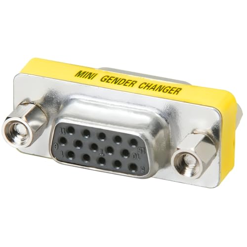 Image of VGA SVGA HD15 Female to Female Mini Gender Changer Coupler Adapter (3 Pieces) VGA F /F