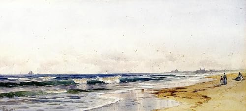Imprimé Sur Toile Far Rockaway Beach Alfred Bricher Tableau Salon Esprit Bord de Mer