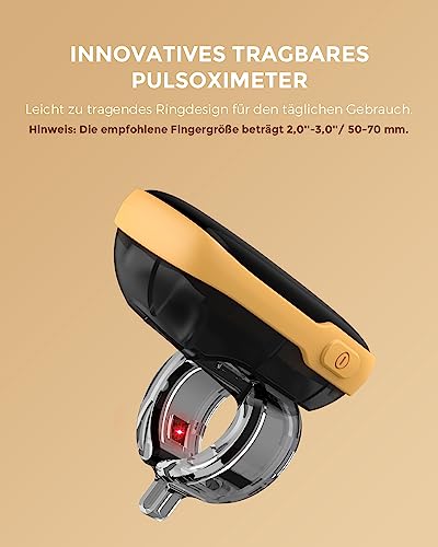 Viatom WearO2 Pulsoximeter Fingeroximeter, Bluetooth Pulsoximeter, Wiederaufladbarer...