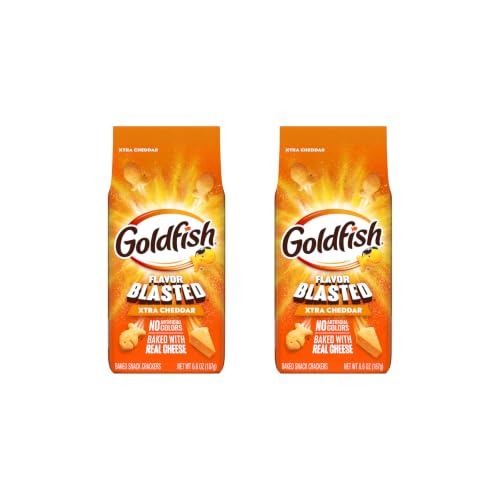 Goldfish Flavor Blasted Xtra Cheddar Cheese Crackers, 6.6 Oz Bag (2 Pack)