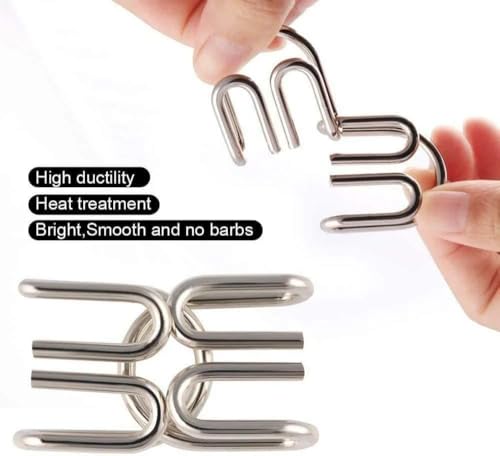Image of Famous Quality Mind Challenging Game - Brain Teasers Metal Wire Puzzle - Assorted Metal Puzzle for Gifts, Party Favors, Prizes, Disentanglement Puzzle Unlock Interlock Toys- Easter Theme