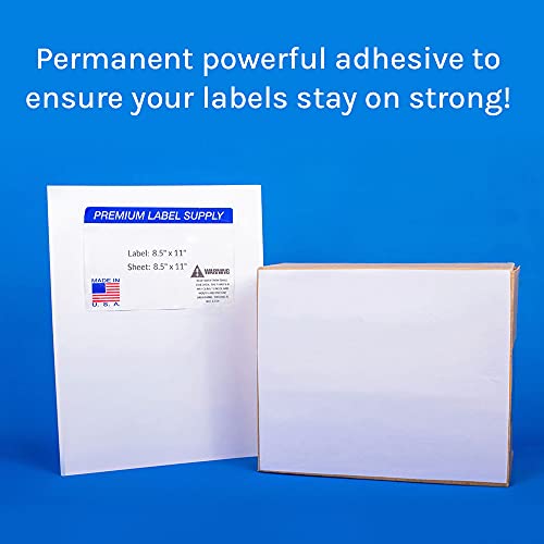 Image of Premium Label Supply White Shipping Labels 8.5 inch x 11 inch Laser /Inkjet Compatible 2000 Sheets - Letter Size
