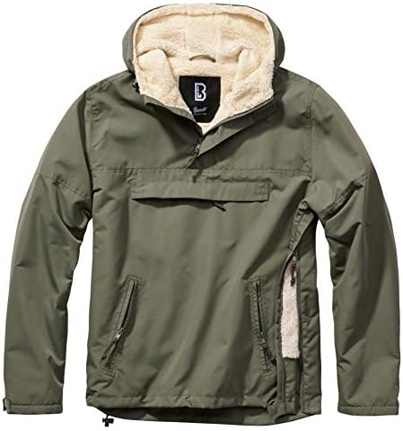 Brandit Men's Windbreaker Sherpa Jacket Olive Size L
