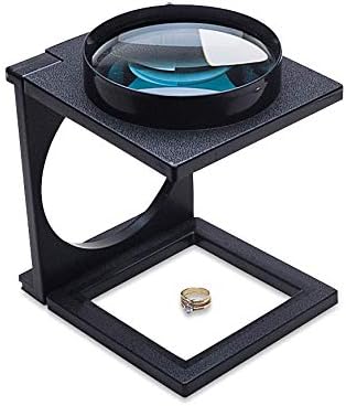 3X Large Folding Magnifier with 4-1/8" Lens Jewelry Making Gemstone Diamond Inspection Magnifying Tool
