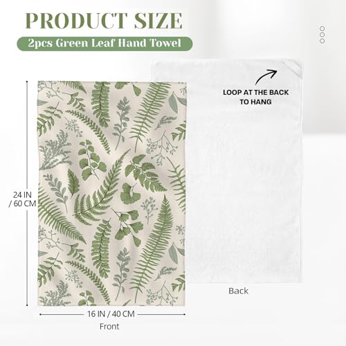 Dermalyx 2 Piezas Lindas Toallas de Cocina Botánicas para Secar Absorbentes, Hojas de Hierbas en Verde Salvia, Paños de Cocina, Toallas de Té, Hornear, Baño 40 * 60cm - imagen 2