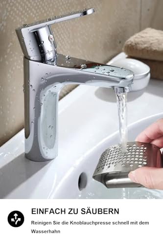 Garlic Press Rocker Mincer Stainless Steel Improved Garlic Crusher Garlic Slicer Dishwasher Safe Innovative design, kitchen helper, easy to use and clean - Image 5