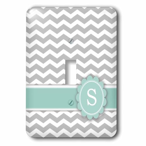 Lettre S Monogrammé sur Chevron Gris pour Rénover Interrupteur Terne