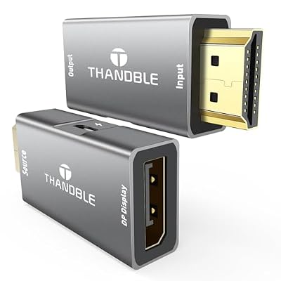 THANDBLE HDMI to DisplayPort Adapter 4K 60Hz, HDMI Souce to Display Port Monitor Converter, HD Male Compatible with Laptops, Graphics Cards, PS5, AMD,NVIDIA-1 Pack