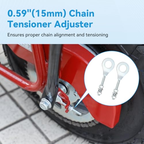 EOPOAYI Rear Drum Brake Shoe Assembly Compatible with Coleman CT200U BT200X CT200U-EX CT200U-A CT200U Trail Axis M200 196cc 6.5HP Powersports Mini Bike Parts with Chain Tensioner Adjuster