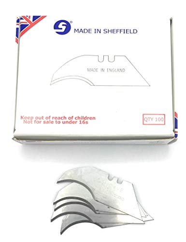 Jewel 100 X Heavy Duty Concave/Curved Blades Made In Sheffield England Stamped, Stanley