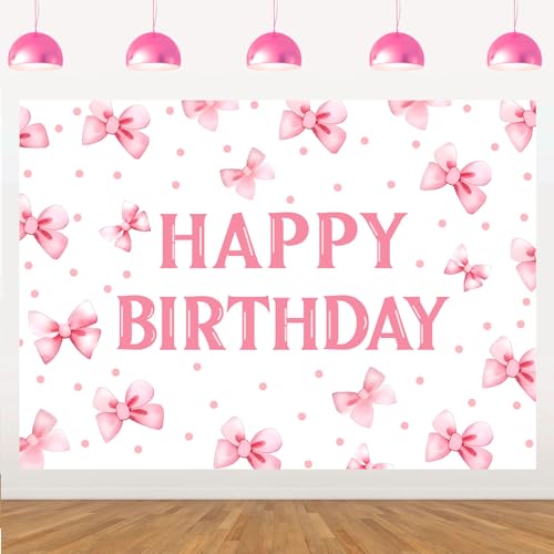 Merrystorm décorations anniversaire noeud rose toile fond photo