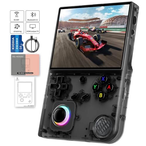 RG 40XXV - Consolas de juegos de mano retro, portátil, sistema Linux 64 bits, pantalla IPS 4 pulgadas, Cortex-A53, WiFi, Bluetooth, HDMI y salida de TV