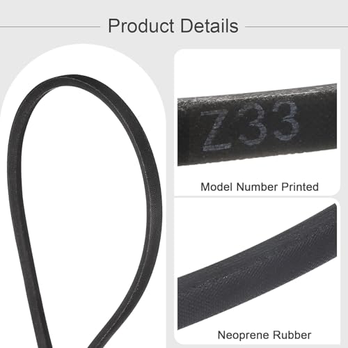 QUARKZMAN Z-33 Z Typ Keilriemen 825mm/33 Innere Länge x 0,39 Breite x 0,24 Höhe Antriebsriemen, Z-Typ Geschlossener Gummi-Übertragungsriemen