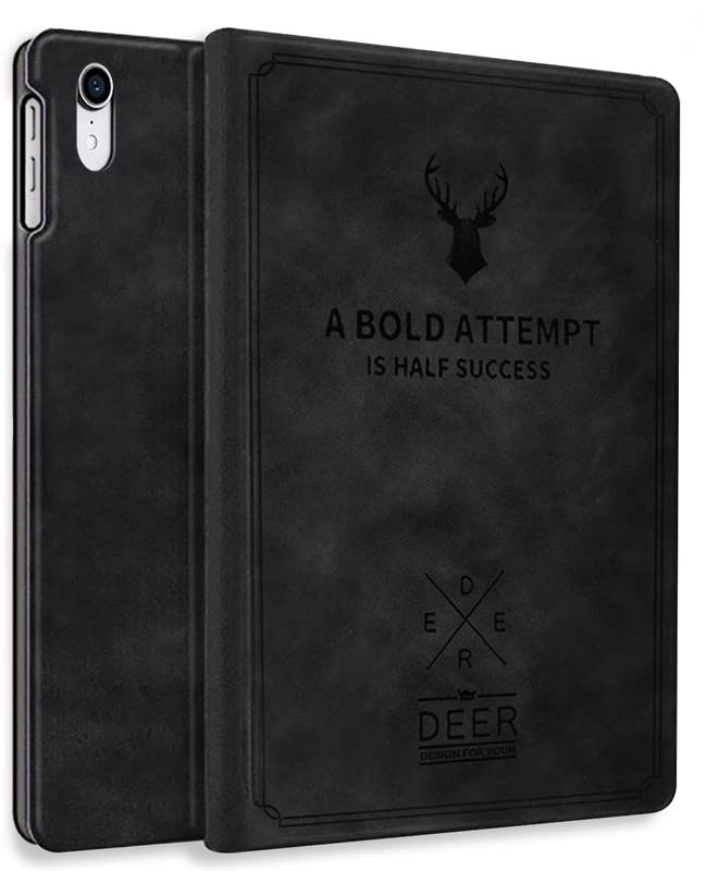 Image of Robustrion Cover for iPad 11th Generation (A16) / 10th Generation Cover Case (2025 /2022), Deer Pattern Flip Case Cover for iPad 11th Gen 11 inch / 10th 10.9 inch [Auto Sleep Wake] - Black