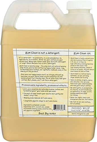Indigo Wild Zum Clean Laundry Soap, Tea Tree-Citrus, 32 Fluid Ounce
