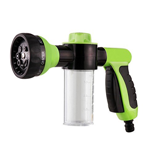 Foam Cannon Sprayer, Lenmumu High Presure Washer Gun Garden Hose Nozzle with 8 Adjustable Spray Patterns, Best for Outdoor Cleaning and Watering Plants, Car Washing, Showering Pets