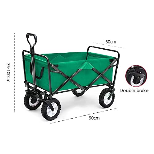 CCYENG Wäschewagen Handwagen, Zusammenklappbarer Gartenwagen, Hochleistungswagen, Multifunktions-Einkaufswagen Für Outdoor-Camping, Angeln, Ziehwagen Mit 4 Rädern, Tr – Bild 3