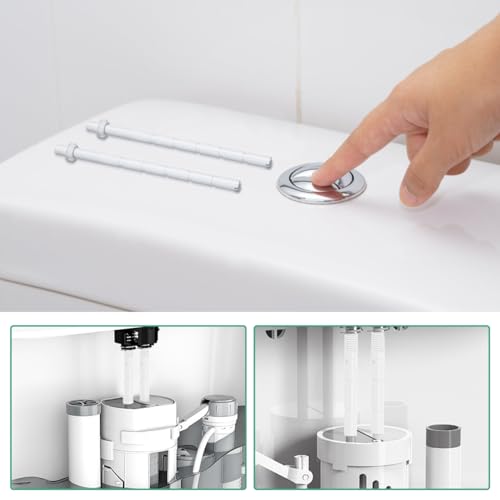 Image of UKCOCO Toilet Tank Button Rods Replacement 10Pcs Adjustable Flush Rods for Bathroom Toilet Water Tank Push Button Accessories 5.98 Inch