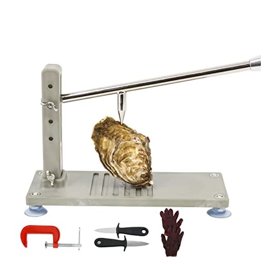 Patioer Oyster Shucker, Oyster Opener Tool Set, Oyster Clam Opener Machine with Oyster Shucking Knife Set, Gloves and G-Clip