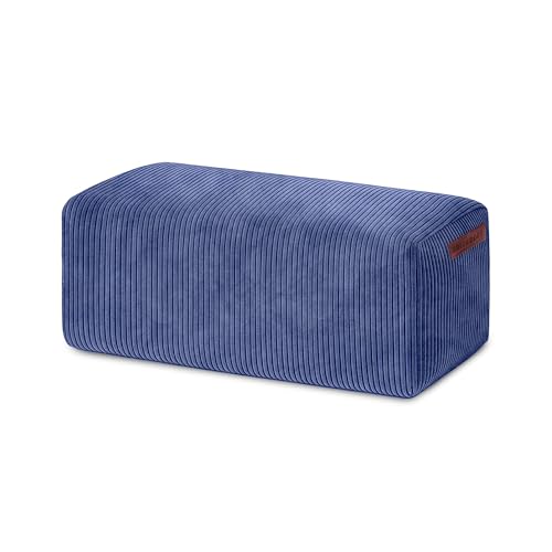 Green Bean Indoor Cord Sitzhocker Pouf Cube Max 70x33x28cm mit EPS-Perlen Füllung - kuschelig weich waschbar - die ideale Ergänzung zum Sitzsack für Kinder & Erwachsene - Dunkelblau