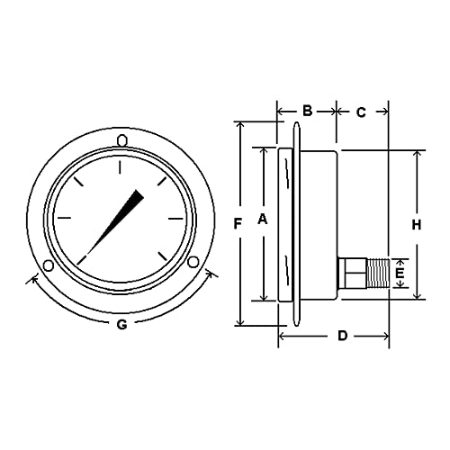 Cadran 0/800 psi à haute précision 2-1-2% pour contrôle de pression stable - 2
