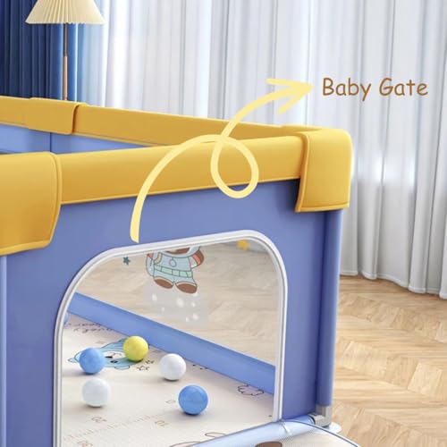 Image of MONSTECG Baby Playpen 120x120cm Playpen for Babies up to 5 Years with Safety Lock, Kids Activity Center (No Mat | No Foldable)