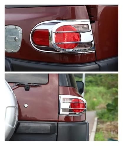 Cubierta protectora de luz trasera premium de ABS plata para Toyota FJ Cruiser 3