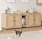 GarveeHome Large Cat Litter Box Enclosure Furniture, 55.1