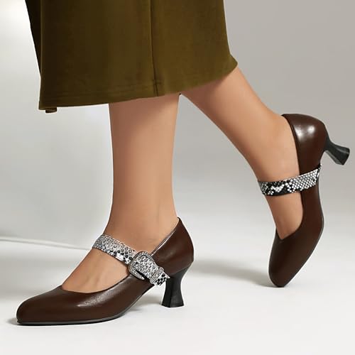 Gicoiz Mary Jane Ladies Kitten Heel Pumps Comfort3