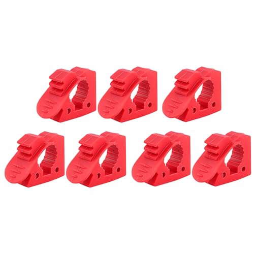 Image of 7 PCS Quick-release Shovel Holder Clamp Mount Bracket Red | for 1-1 /7 to 1-3 /7 Inch Diameter Tools, Rubber Material, Fit Off-road Vehicles, UTV, ATV, Truck Trailer, RV