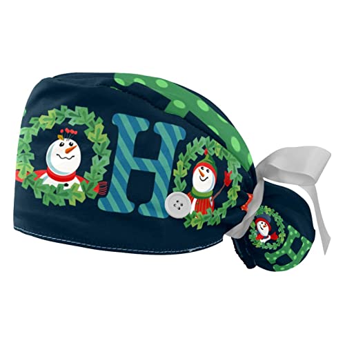 Casquettes de travail de Noël motif bonhomme de neige en cuisine