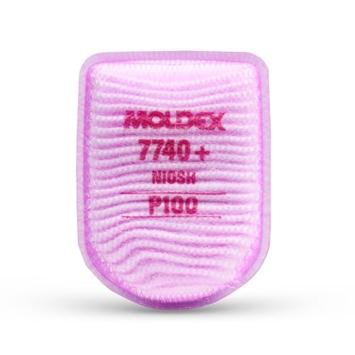 Moldex 7740+ P100+ Particulate Filter with IonicAir Filtration Technology (1 Pair), Pink