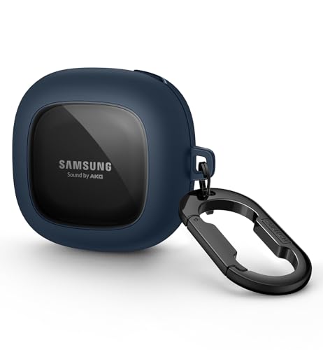SURITCH Custodia trasparente compatibile con Samsung Galaxy Buds 2/Buds Live/Buds 2 Pro/Buds Pro/Buds FE Cover Custodia protettiva portatile con portachiavi per Samsung Galaxy Buds 2 blu navy