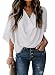 ZKESS Women Short Sleeve Round Neck Floral Printed Flower Blouse Casual Loose Tops T Shirt XLSize White